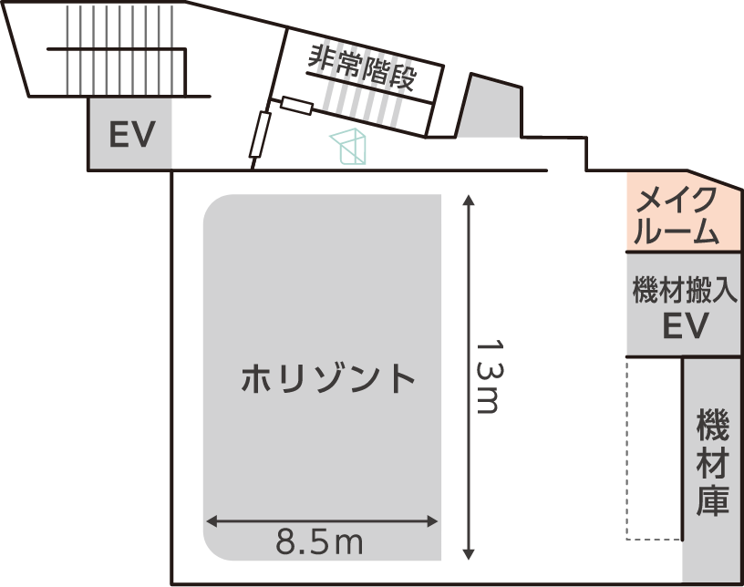 フロアガイド ２F メイクルーム